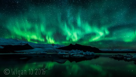 Icelandic Aurora Over Fjallsarlon